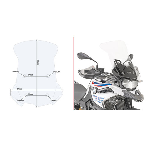 GIVI Parabrezza BMW F 750 GS ('18+) | Trasparente