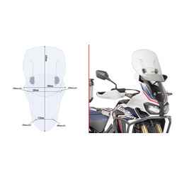 GIVI Wind Screen Honda CRF1000L Africa Twin ('15-'19)/A Sports ('18-'19) | Transparent