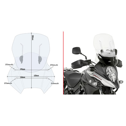 GIVI Airflow Wind Screen Suzuki DL650 V-Strom ('17+) | Transparent