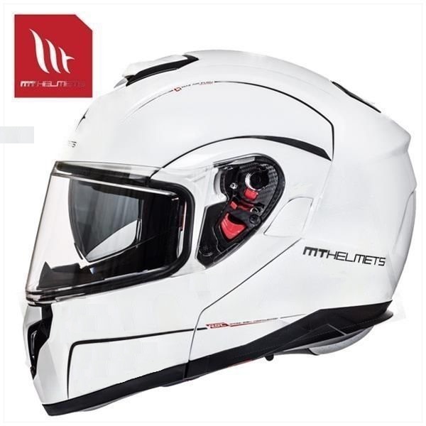 MT Helmets ATOM Transcend SV Flip-Up Helmet White | (Choose Size)