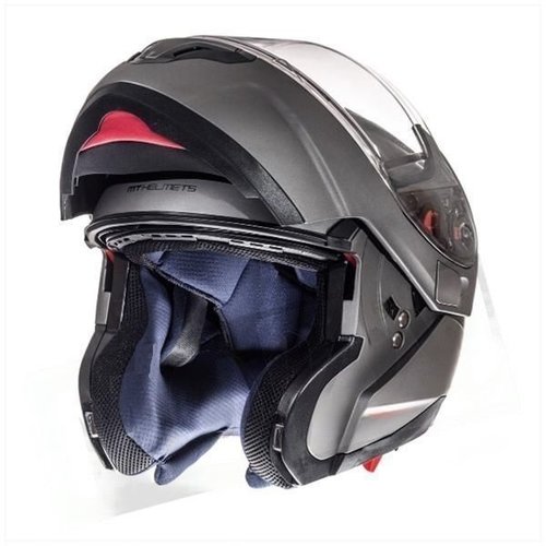 MT Helmets Casco Abatible ATOM Transcend SV Titanio Mate | (Elegir Tamaño)