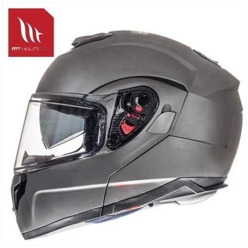 MT Helmets ATOM Transcend SV Flip-Up Helmet Matte Titanium | (Choose Size)