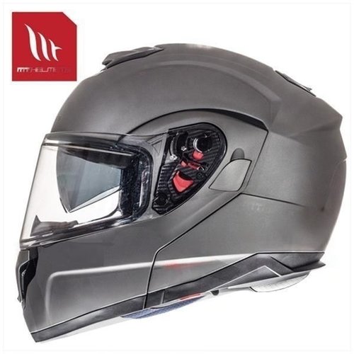 MT Helmets Casque Modulable ATOM Transcend SV Titane mat | (Choisir la Taille)