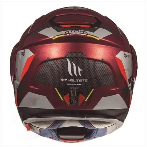 MT Helmets Casco Flip-Up ATOM Transcend SV Rosso | (Scegli la Taglia)