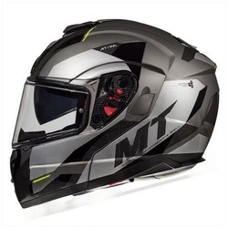  MT Helmets Casque Modulable ATOM Transcend SV Brillant / Gris mat | (Choisir la Taille)