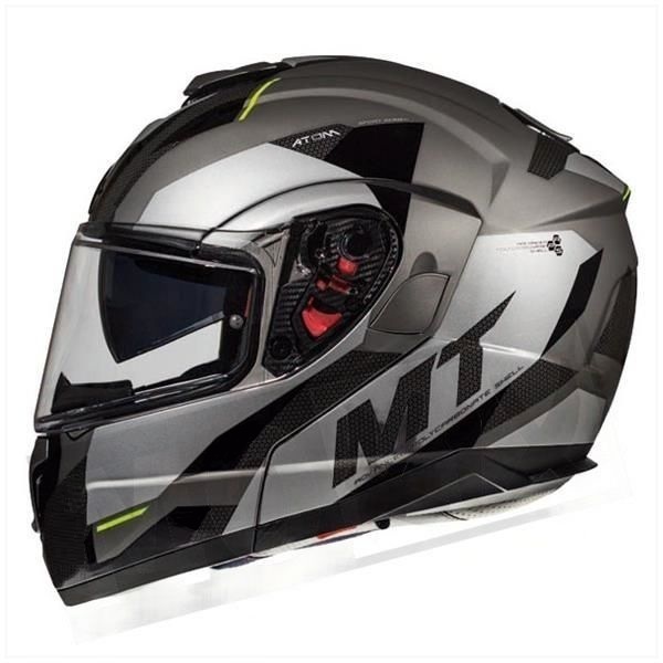 MT Helmets ATOM Transcend SV Flip-Up Helmet Gloss / Matte Grey 