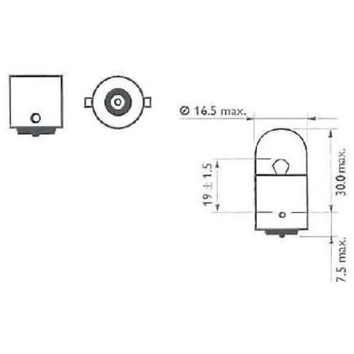 Philips Lamp 12V 10W R10W BA15S | 1 Stuk