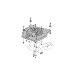 ALU Rack Adapterplatte für Trax Topcases | Schwarz