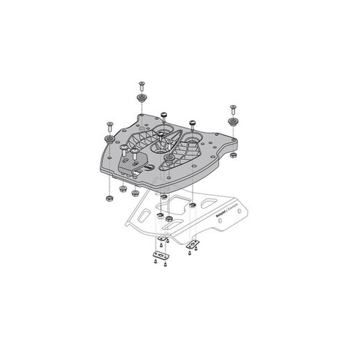 SW-Motech ALU Rack Adapterplatte für Trax Topcases | Schwarz