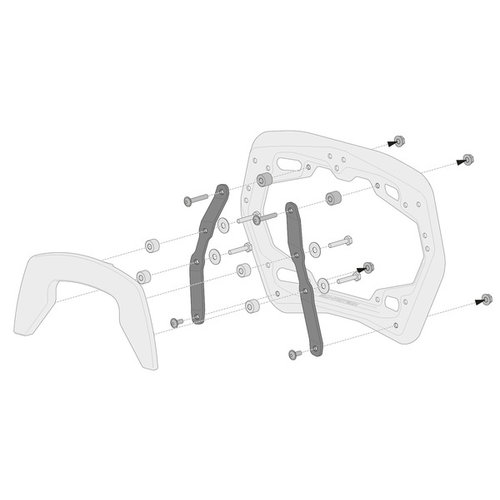 SW-Motech Kit Adattatore per Portapacchi Laterale PRO Nero | Per Valigie Laterali Krauser/Hepco