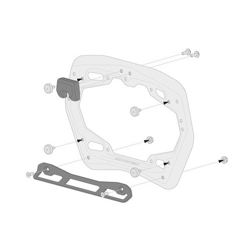 SW-Motech Kit Adattatore per Portapacchi Laterale PRO Nero | Per Valigie Laterali Shad 2