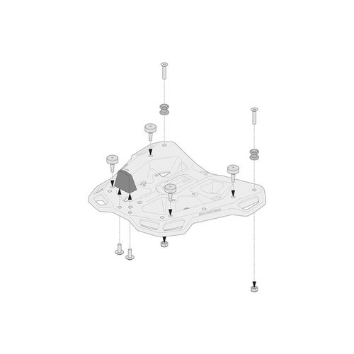 SW-Motech Kit D'adaptation Pour ADVENTURE-RACK Noir | Pour top Cases Shad