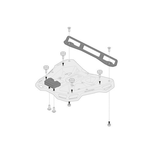 SW-Motech Kit Adaptador Para ADVENTURE-RACK Negro | Para Top Case Shad
