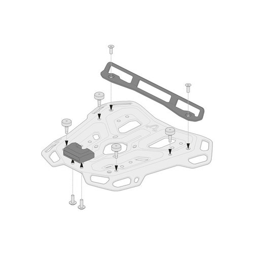 SW-Motech Kit D'adaptateur Pour ADVENTURE-RACK Le Noir | Pour Top Cases Shad