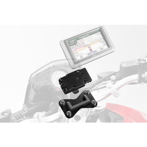 SW-Motech Supporto per GPS Cockpit BMW K 1200 GT/K 1200 GT/Harley-Davidson FLHX 1584 | Nero