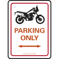 Schild Nur Parkplatz Yamaha Ténéré 700 | Rot, Weiß, Schwarz
