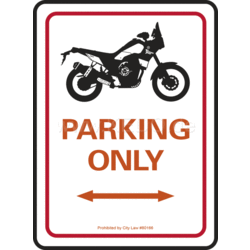 Kedo Sign Parking Only Yamaha Ténéré 700 | Red, White, Black