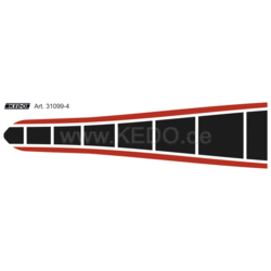 Kedo Kotflügelaufkleber Vorne Yamaha Ténéré 700 | Rot, Weiß, Schwarz