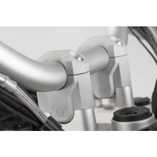 SW-Motech Handlebar Riser BMW R 1200 GS/A ('13-'18)/R 1250 GS/A ('19-'22) | Silver, Anodized