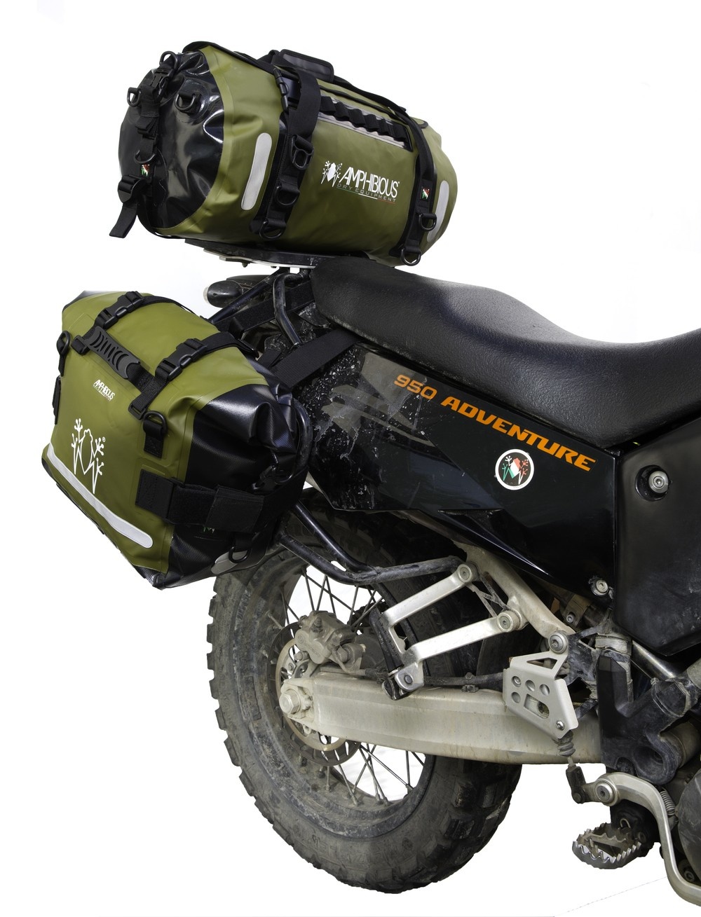 Amphibious VOYAGER II Sac de Voyage Moto 60 Litres Orange Fluo