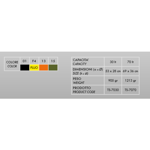 Amphibious 2 Sac Tube Ouvert 30 L | (Choisir la Couleur)