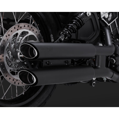 Black Twin Slash 3'' Slip-ons - Indian Scout 15-21