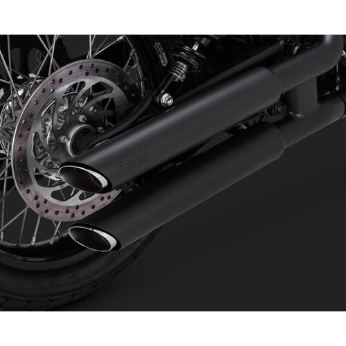 Black Twin Slash 3'' Slip-ons - Indian Scout 15-21