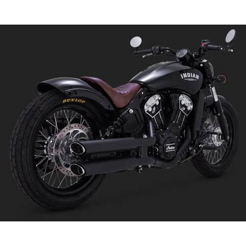 Black Twin Slash 3'' Slip-ons - Indian Scout 15-21