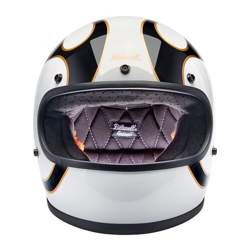 Biltwell Gringo Helmet Gloss White/Black Flames| ECE R22.06