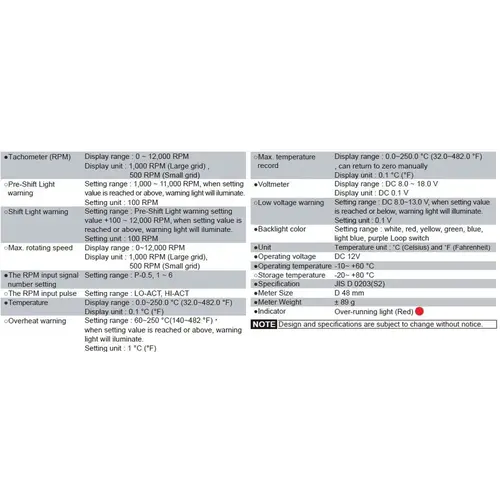 KOSO TNT-05 D48 Toerenteller Universeel 12.000 RPM | Kies Model
