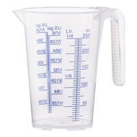 Verre Doseur Transparent en Polypropylène 0,25 L / 250 cc avec Double Échelle (ml/l, US/UK gal)