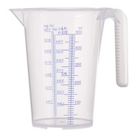 Transparante Maatbeker 500ml / 0,5L Polypropyleen met ml/l en US/UK Gallon Schaal
