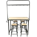 Countryfield Bar de table & 4 tabouret rec Bisenti s5 noir