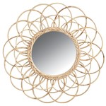 Aubry Gaspard Miroir fleur en rotin