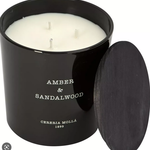 CERERIA MOLLA Bougie XL 600gr 3 mèches Amber et  Sandalwood - Black