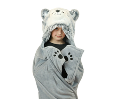 Noxxiez Noxxiez animal hooded blanket Husky