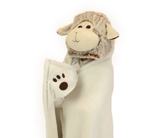 Noxxiez Noxxiez knuffeldeken met capuchon Schaap