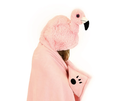 Noxxiez Noxxiez animal hooded blanket Flamingo