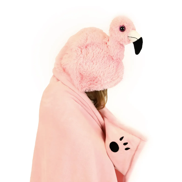 Noxxiez Noxxiez animal hooded blanket Flamingo