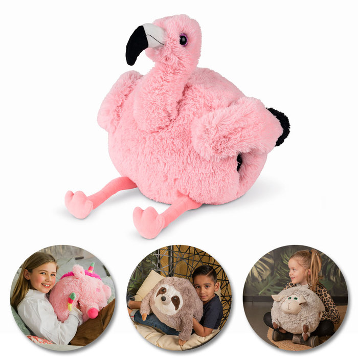 Noxxiez Noxxiez handwarmer knuffelkussen Flamingo