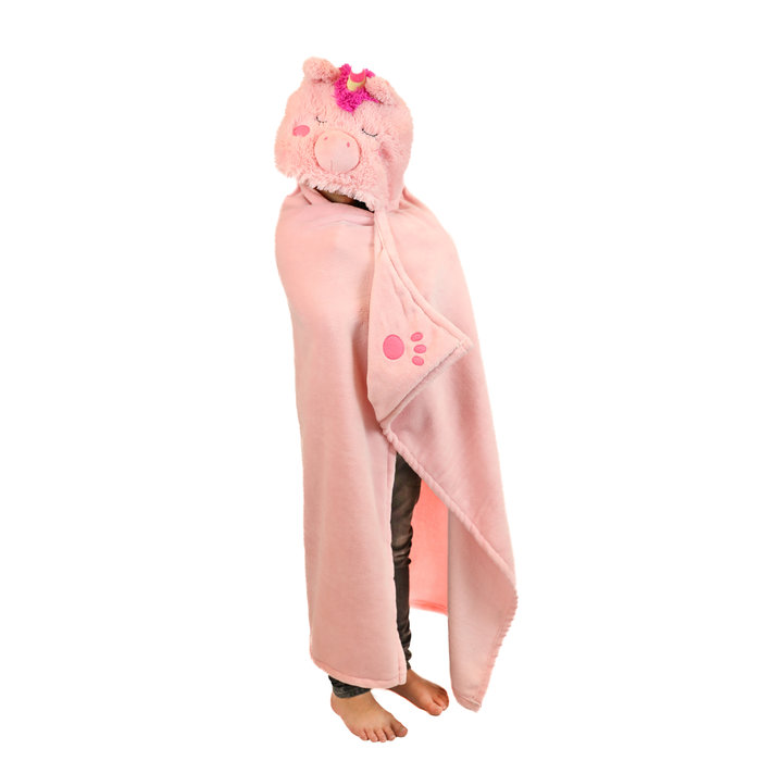 Noxxiez Noxxiez knuffeldeken met capuchon Eenhoorn