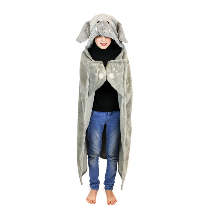 Noxxiez Noxxiez animal hooded blanket Elephant