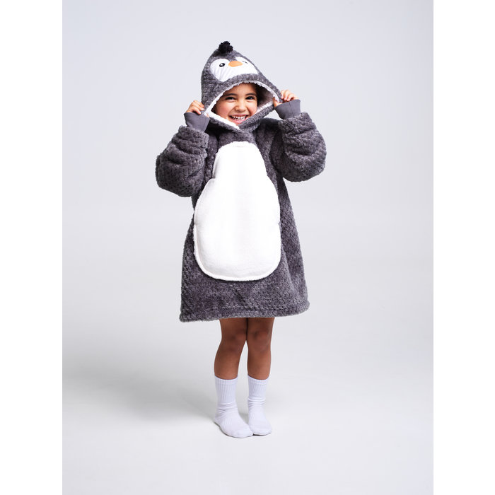 Noxxiez Noxxiez knuffel Hoodie Pinguin 3 tot 6 jaar