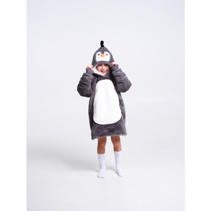 Noxxiez Noxxiez knuffel Hoodie Pinguin 3 tot 6 jaar