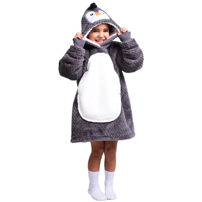 Noxxiez Noxxiez knuffel Hoodie Pinguin 3 tot 6 jaar