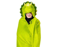 Noxxiez Noxxiez knuffeldeken met capuchon Dino