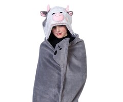 Noxxiez Noxxiez animal hooded blanket  Cow