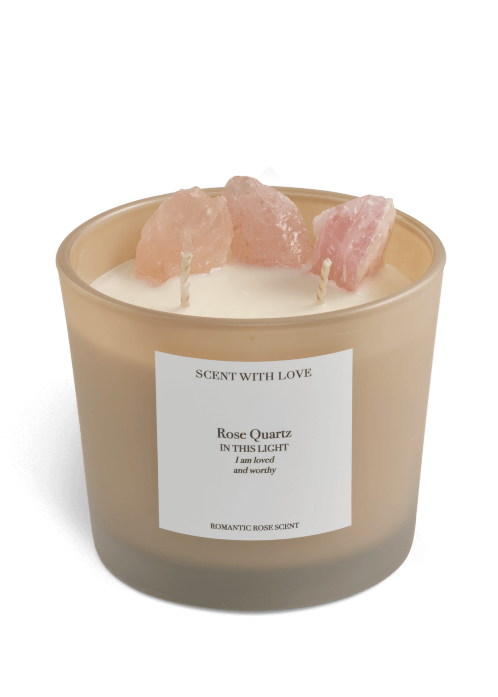 Scent with Love Scent with Love - Rose Quartz Candle - Romantic Rose