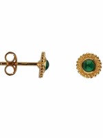 Betty Bogaers Betty Bogaers - Double Dotted Stud earring - Gold/Jade