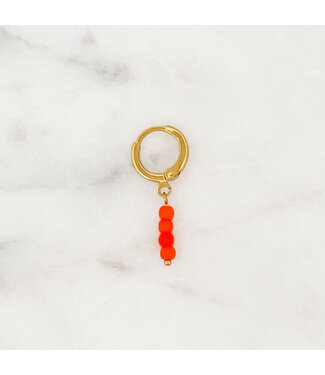 ByNouck Jewelry ByNouck Jewelry - Earring 4 Neon Orange Beads - Gold/Orange